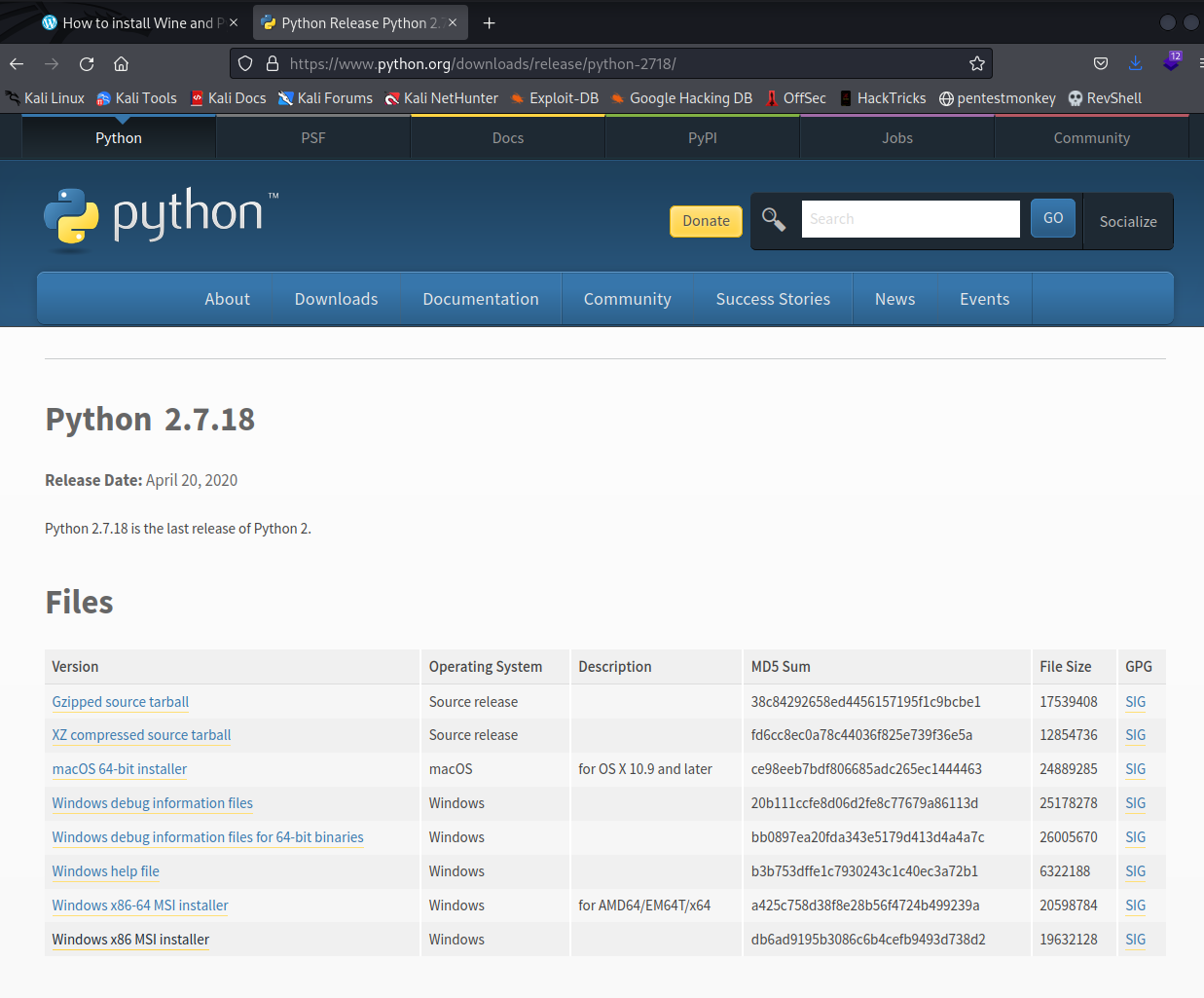 Download-python-msi